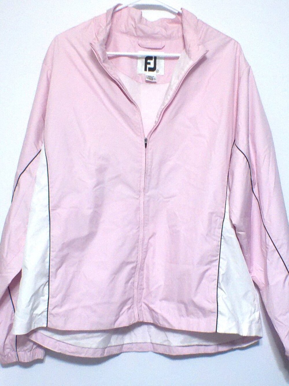 FootJoy Women's Full Zip Windbreaker Jacket Pink White Size XL